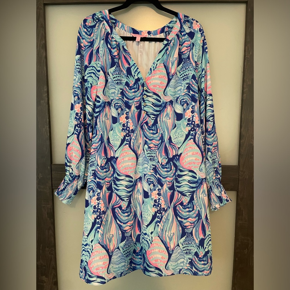 Lilly Pulitzer Blue and Pink Patterned Dress